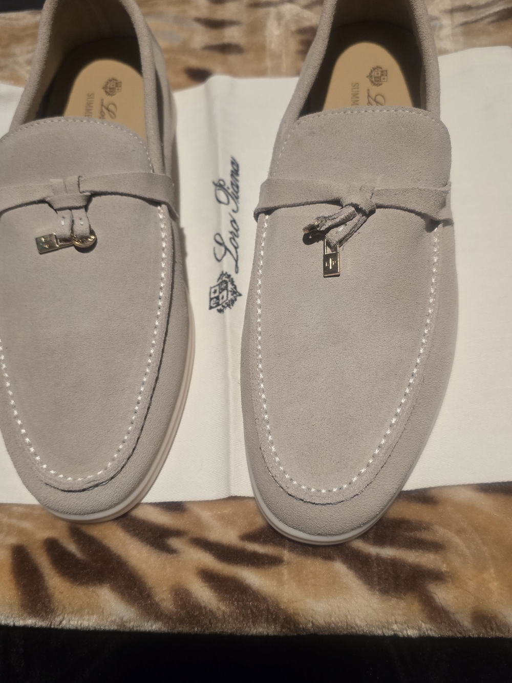 Loro Piana Men’s Suede Tassel Loafers in Light Taupe